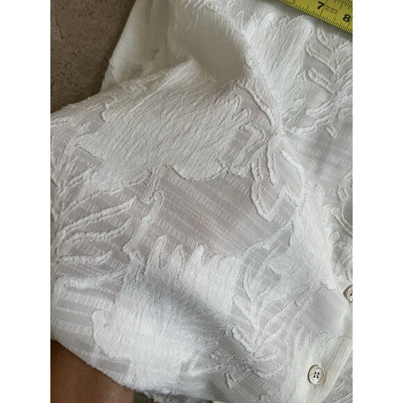 Karl Lagerfeld Paris Size Semi Sheer Floral Large Sleeve BOHO Peasent Top - Picture 8 of 8